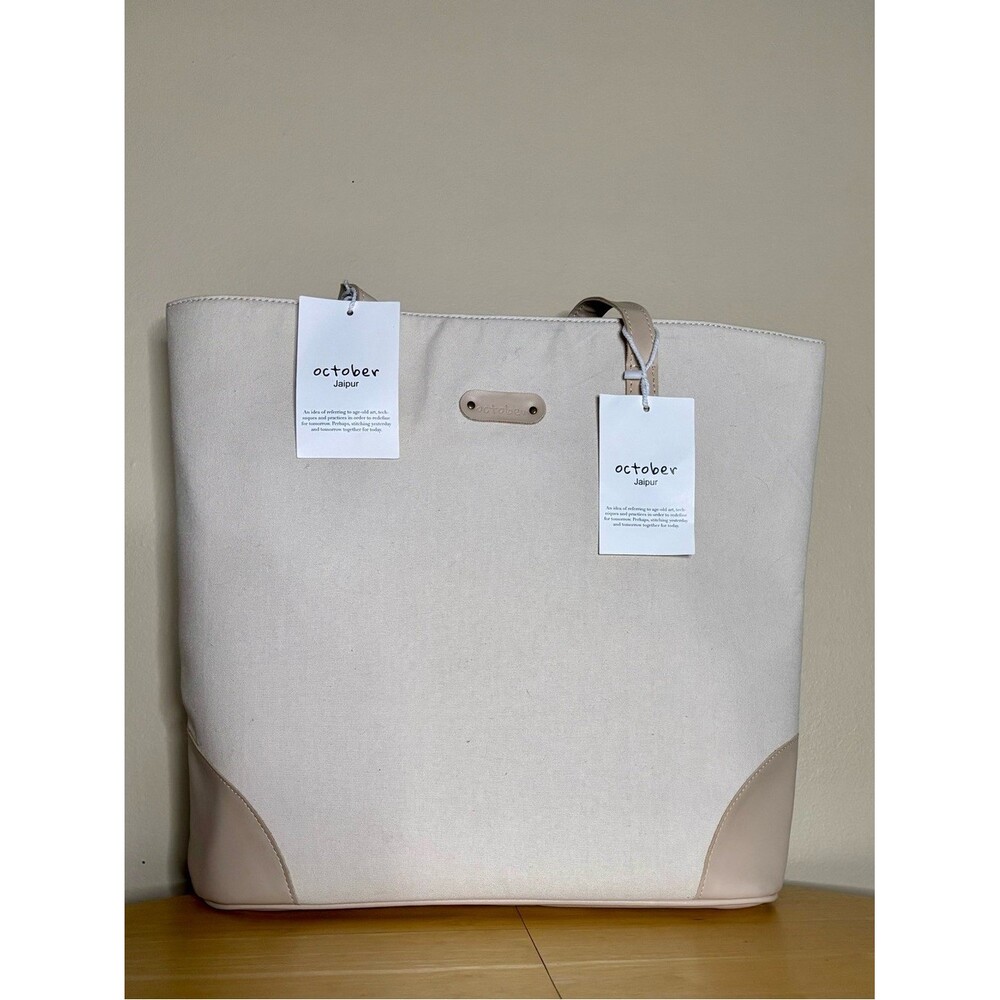 October Cream Canvas Tote Bag